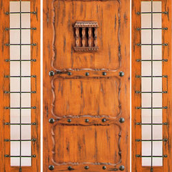 Prehung Door with Two Sidelites, Entry, Alder 3-Panel, Speakeasy - Front Doors