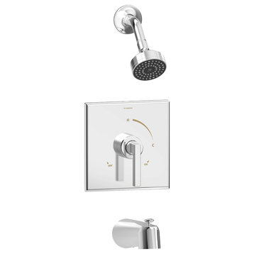 Duro Tub and Shower Faucet Trim Kit, Single Handle and Spray, Polished Chrome