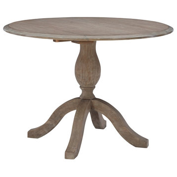 Linon Ervin Wood Drop Leaf Dining Table in Antique Rustic Brown