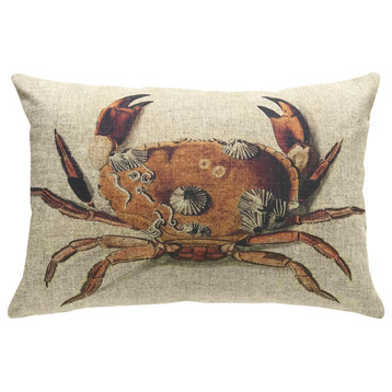 Crab Linen Pillow, 18"x12"