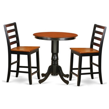 Atlin Designs 3-piece Dining Set with Bar Stools in Black and Cherry