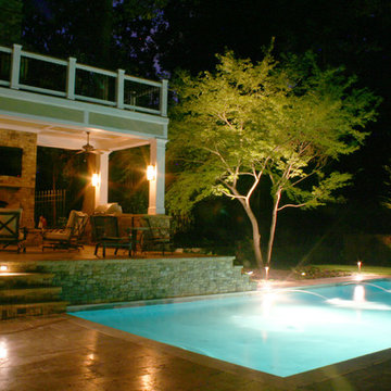 Swimming Pool & Spa with Two Story Deck