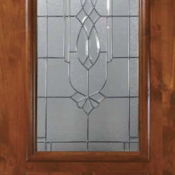 Slab Entry Single Door 96 Wood Alder Kensington 2 Panel 2/3 Lite - Front Doors