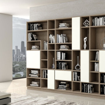 Library bookshelf living room cabinet Woodgrain supplied by Inspired Elements