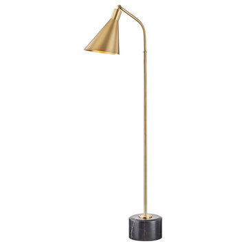 Stanton 1 Light Floor Lamp, Aged Brass