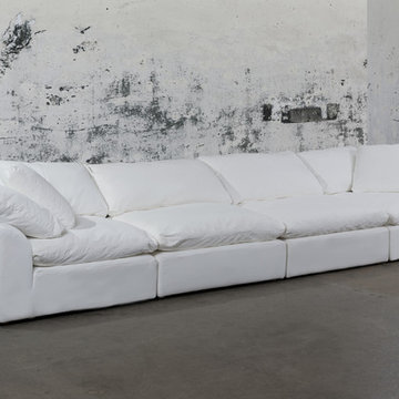 Sunset Trading Cloud Puff 4 Piece Slipcovered Modular Sectional Sofa - Performa