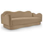 Meridian Furniture - Bloom Upholstered Sofa, Camel, Velvet - Indulge in the allure of the Camel Velvet Bloom Sofa by Meridian Furniture. Its captivating design and luxurious Camel Velvet elevate any space with effortless elegance. Crafted with precision and durability in mind, this stunning piece becomes the focal point of gatherings, fostering moments of connection and warmth. Embrace sophistication and style with the Bloom Sofa, a testament to exquisite taste and timeless beauty.