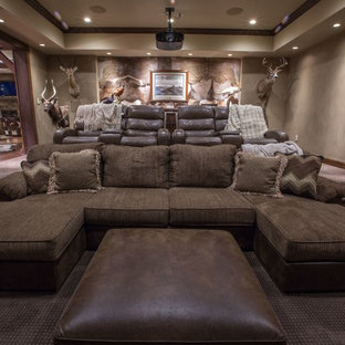 Transitional home theater photo in Boise