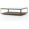 Shagreen Shadow Box Coffee Table,Stainless Steel