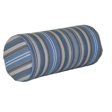 Bolster Pillows, Blue Stripe, 7" X 18"