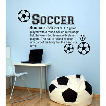 Soccer Definition Wall Decal, 38", Grey