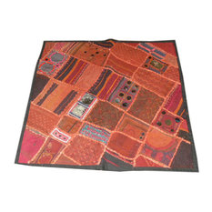 Mogul Interior - Handmade Vintage Style Pillow Sham Sari Patch Cushion Cover - Pillowcases And Shams