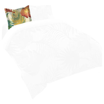 Laural Home Tropical Havana Palm Leaves Standard Pillow Sham, 20"x30"