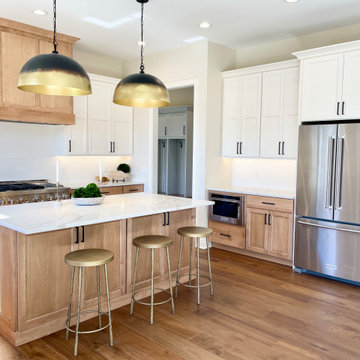 Ivory Painted and Maple Pecan Kitchen Design in Bettendorf, Iowa