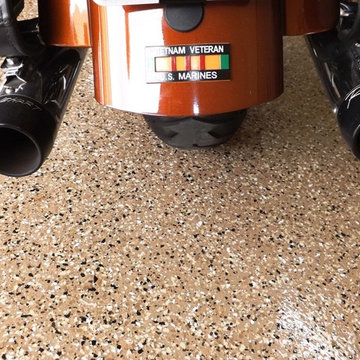 Custom motorcycle with Custom Flooring