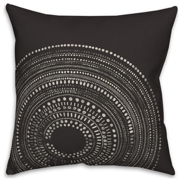 Black Circle Dot Pattern 18x18 Indoor/Outdoor Pillow