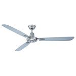 Craftmade Lighting - Craftmade Lighting VE58BNK3 Velocity - 58" Ceiling Fan - The aerodynamic Velocity ceiling fan is part retro, part modern, part Industrial/Loft and totally cool. The cutting-edge 3-blade design performs brilliantly with the heavy-duty 4-speed motor, which includes a 4-speed wall control. Finished in three appealing options Flat Black with custom Flat Black blades, White with custom White blades, or Stainless Steel with Brushed Nickel Blades. Heavy-Duty, 4-Speed Non-Reversible Motor 12" Downrod (Included) 58" Blades in Flat Black (Included) 4-Speed Wall Control (Included) Dual Mount (Flat or angled ceiling) . No. of Rods: 1 Canopy Included: TRUE Shade Included: TRUE Canopy Diameter: 4.75 Rod Length(s): 12.00 Warranty: 30 Years Limited Amps: 0.69Velocity 58" Ceiling Fan Stainless Steel Brushed Nickel Blade *UL Approved: YES *Energy Star Qualified: n/a *ADA Certified: n/a *Number of Lights:  *Bulb Included:No *Bulb Type:No *Finish Type:Stainless Steel