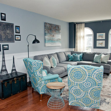 Travel Inspired Living and Dining Room