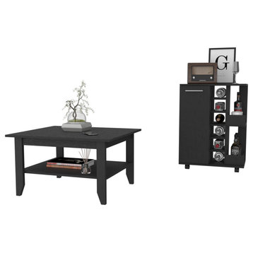 Payson 2 Piece Living Room Set, Black