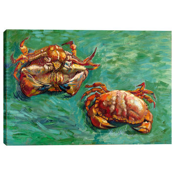 Epic Graffiti "Two Crabs" by Vincent Van Gogh Giclee Canvas Wall Art, 18"x26"