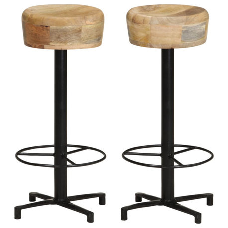 Vidaxl Bar Stools 2-Piece 30" Solid Mango Wood