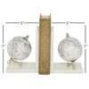 Contemporary White Marble Bookends Set 24821