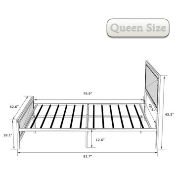 Heavy Duty Metal Bed Frame Queen Size
