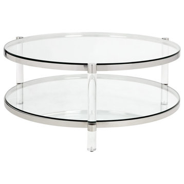 Stormy Round Silver Acrylic Coffee Table