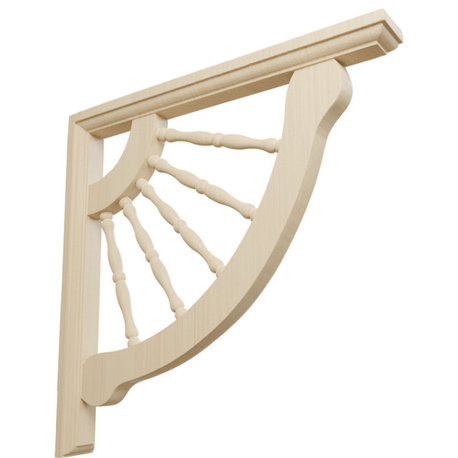 Crendon Wagon Wheel Bracket, Rubberwood, 1 1/2"W x 12"D x 12"H