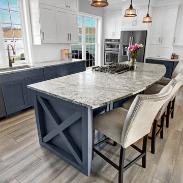 Blue & White Transitional Kitchen Remodel