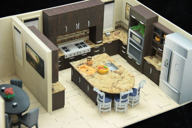 Architectural Model of Modern Kitchen