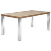 Multi 71" Table Top w/ Square Chrome Legs 077040-MULTI71C, Walnut / Chrome