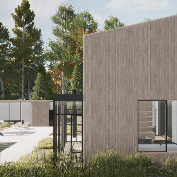 Rear terrace with pool
