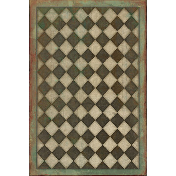 Pattern 09 Checkmate 20x30 Vintage Vinyl Floorcloth