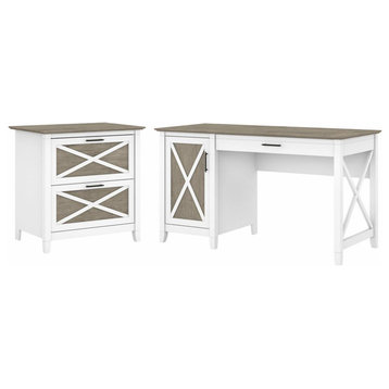 Bush Furniture Key West 54W Computer Desk with Storage and 2 Drawer Lateral...