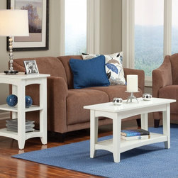 White Coffee and End Tables, Sand Couch, Traditional Living Room - Products