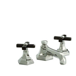 Kallista Chrome For Town by Michael S Smith Basin Set, Black Black Cross Handles - Bathroom Faucets And Showerheads