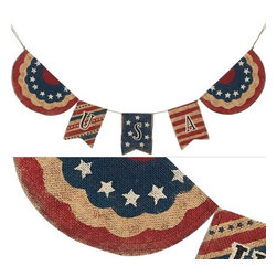 Gorgeous Burlap USA Banner - Products