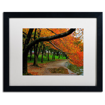 'Tidal Basin Autumn 2' Matted Framed Canvas Art by CATeyes