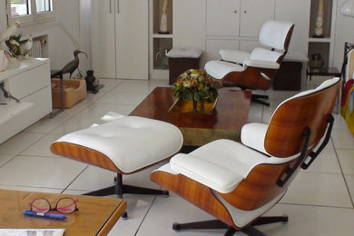 Réfection lounge Eames cuir blanc