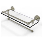 Allied Brass - Waverly Place Paper Towel Holder with 16" Gallery Glass Shelf, Polished Nickel - Maximize space and efficiency with this beautiful glass shelf and paper towel holder combination. Gallery rail will keep your items secure while the integrated paper towel holder provides a creative space for your roll. Made of solid brass and tempered