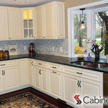 Transitional White Kitchen Blends Classic and Contemporary Style