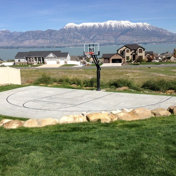 Brian P's Pro Dunk Silver Basketball System on a 50x29 in Saratoga Springs, UT