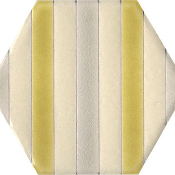 Sisters Ceramic Tile Collection, Hexagon-Stripe Beach Day