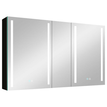50 in.W x 30 in. H Aluminum Surface Mounted LED Medicine Cabinet with Doors