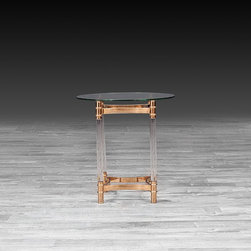 Varossi Round End Table Rose Gold - Varossi Collection - Side Tables And End Tables