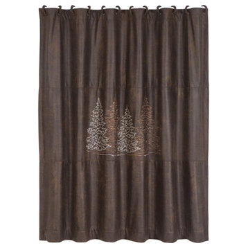 Clearwater Pines Chocolate Shower Curtain, 72"x72", 1 Piece