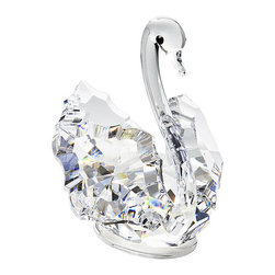 Inviting Home Inc. - Cut Crystal Swan, Small - Decorative Objects And Figurines