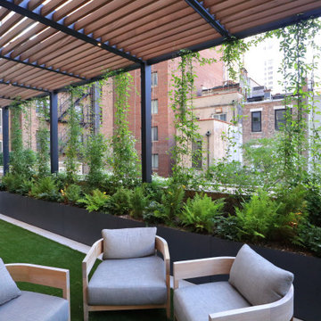 Terrace Pergola and Planters