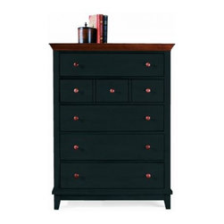 American Drew 181-215BC Drawer Chest- Black w/ Cherry Top Sterling Pointe - Dressers